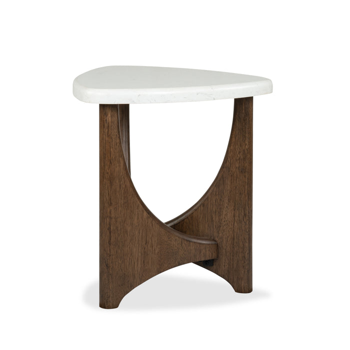 Table de bout Frampton de 22,63 po avec dessus en placages de marbre - café 