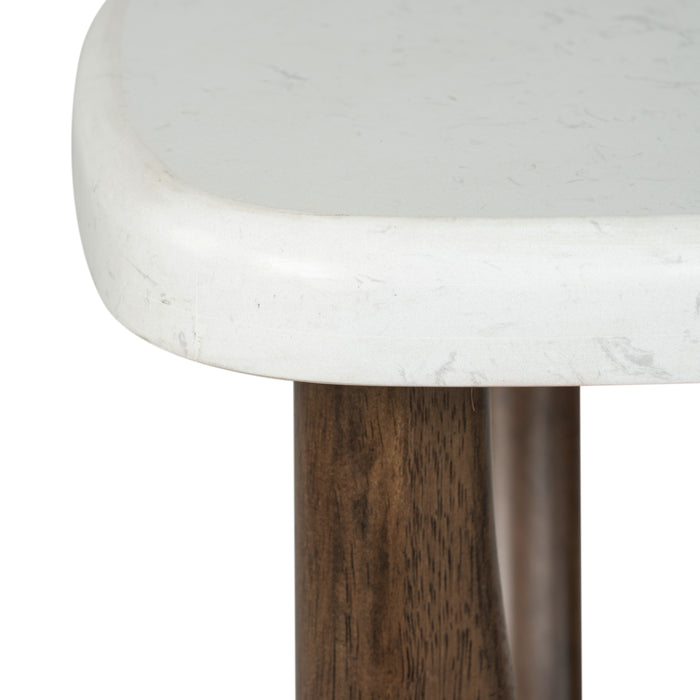 Table de bout Frampton de 22,63 po avec dessus en placages de marbre - café 
