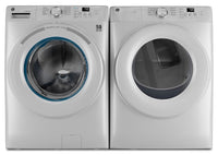 Laveuse à chargement frontal de 5,3 pi³ et sécheuse électrique de 7,8 pi³ de GE - blanches