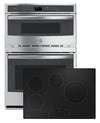Surface de cuisson électrique de 30 po à 4 éléments et four mural électrique de 6,7 pi3 de GE Profile - noirs et acier inoxydable 