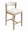 Tabouret Gia de hauteur comptoir de 24 po (H) en tissus de polyester et de cuir - gris