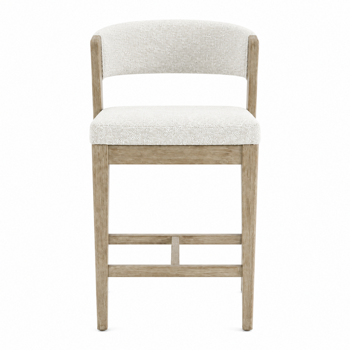 Tabouret Gia de hauteur comptoir de 24 po (H) en tissus de polyester et de cuir - gris