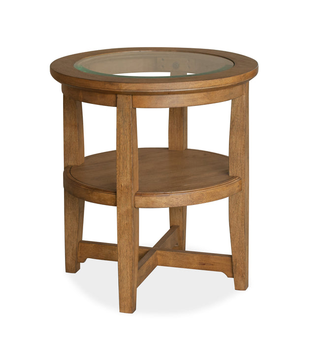 Table de bout Golding de 22 po avec rangement - brun miel