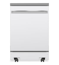 Lave-vaisselle portatif GE de 24 po et de 54 dBA avec commandes sur le dessus et broyeur d’aliments …