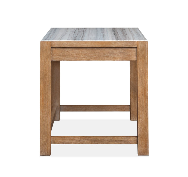 Bureau Grafton de 60 po avec dessus en marbre et rangement - brun sierra