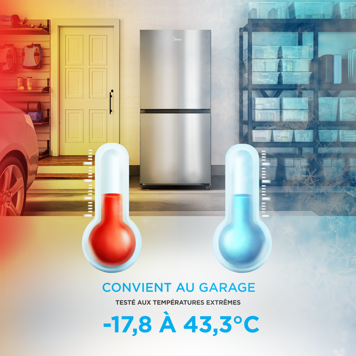 Appareil vertical 3 en 1 Midea de 20 pi3 convertible en réfrigérateur ou congélateur - acier inoxydable - MRU21C7BST