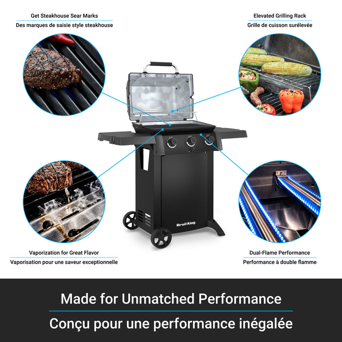 Broil King Gem 310 Shadow 3-bruleurs 24 000 BTU Barbecue a gaz propane - 814954