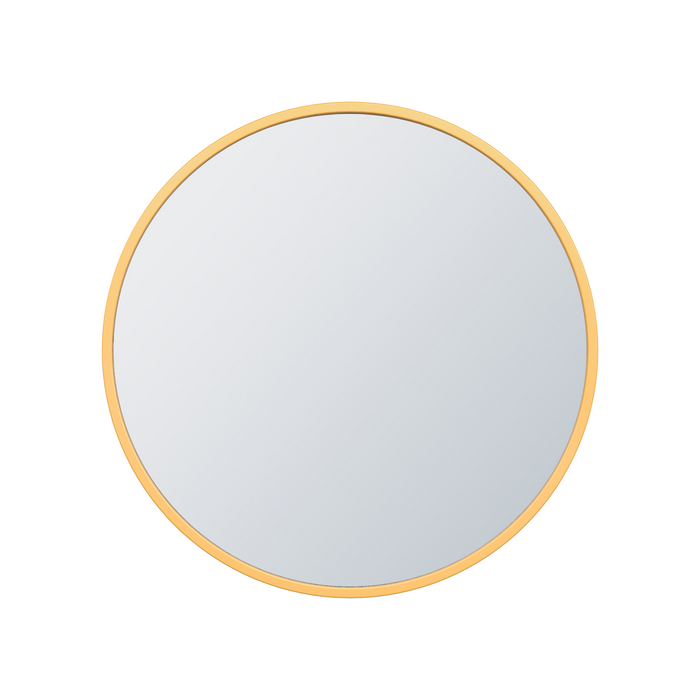 Miroir rond Arcus 30 po x 30 po fabriqué à la main - doré