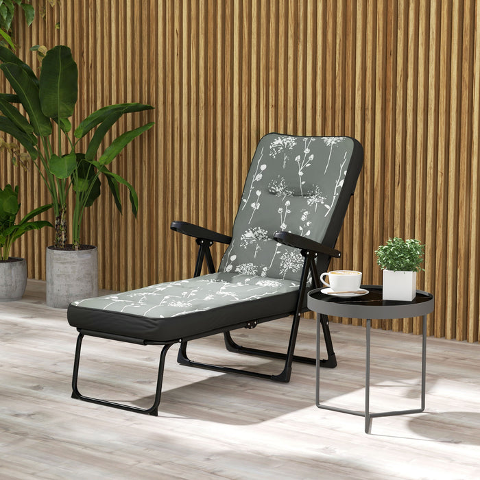 Outsunny Chaise Longue Exterieure Avec Coussin, Chaise De Patio Inclinable