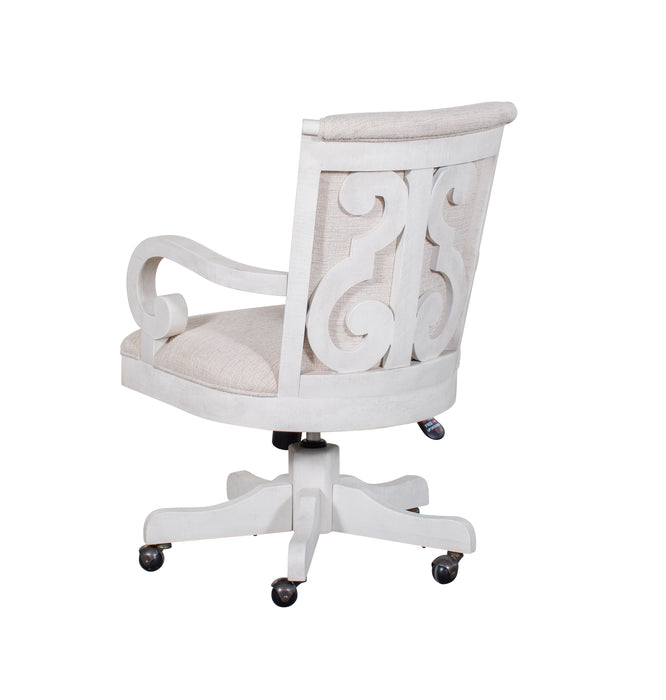 Chaise rembourrée Milson de 22,5 po avec roulettes - albâtre