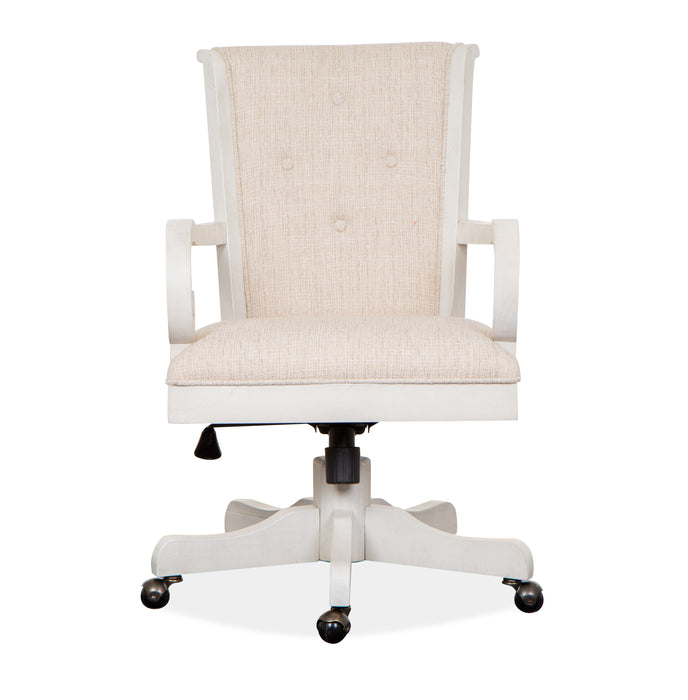 Chaise rembourrée Milson de 22,5 po avec roulettes - albâtre