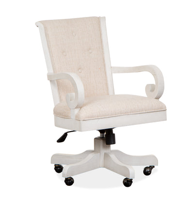 Milson 22.5" Upholstered Chair with Casters - Alabaster | Chaise rembourrée Milson de 22,5 po avec roulettes - albâtre