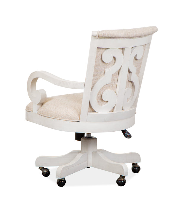 Chaise rembourrée Milson de 22,5 po avec roulettes - albâtre