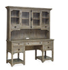 Bureau Harold de 64 po avec rangement et tablettes en verre trempé - gris tourterelle 