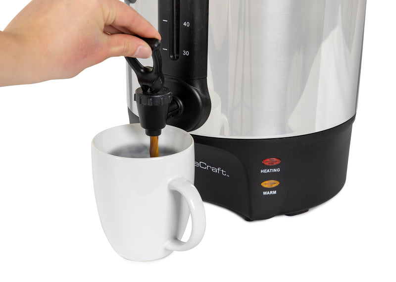 Cafetière Homecraft avec urne à café de 100 tasses et distributeur de boissons chaudes - HCCU100SS
