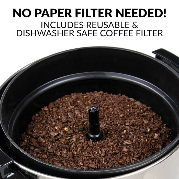 Cafetière Homecraft avec urne à café de 100 tasses et distributeur de boissons chaudes - HCCU100SS