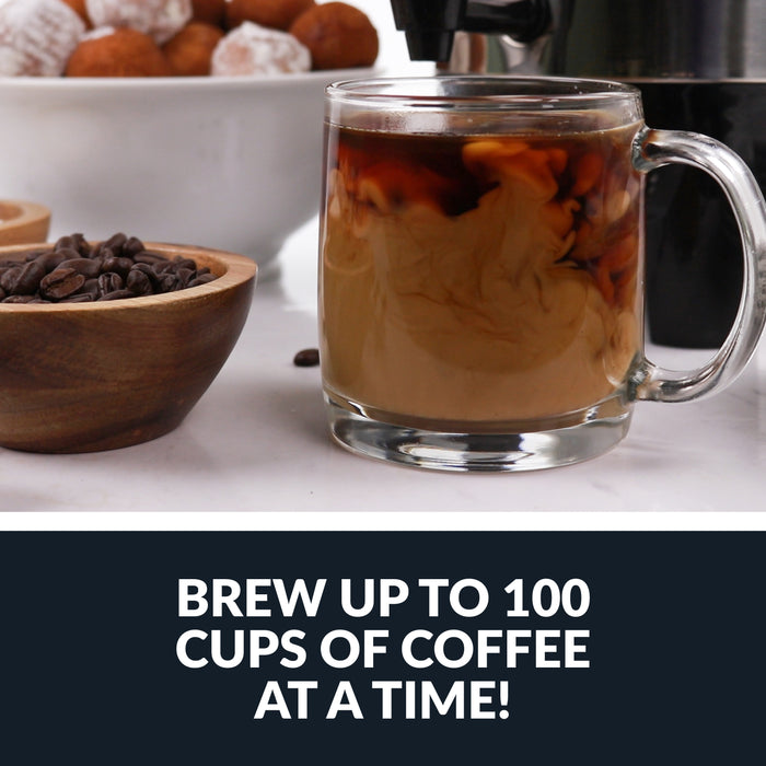 Cafetière Homecraft avec urne à café de 100 tasses et distributeur de boissons chaudes - HCCU100SS