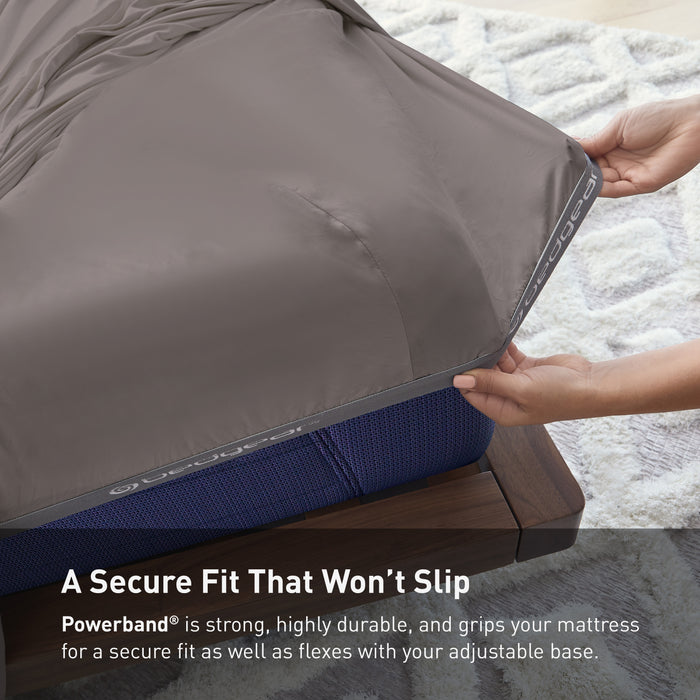 Ensemble de draps Hyper-Cotton BEDGEARMD 4 pièces pour très grand lit - gris