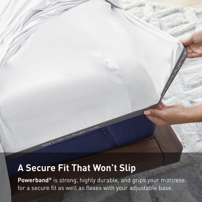 Ensemble de draps Hyper-CottonMC de BEDGEAR 5 pièces pour très grand lit divisé – blanc optique