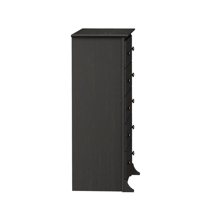 Commode verticale Jade à 5 tiroirs - noir délavé