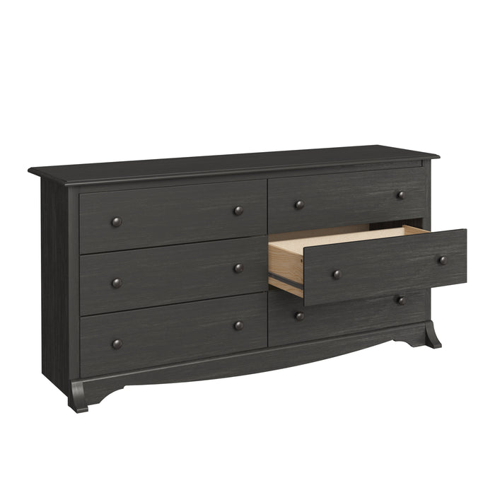 Commode verticale Jade à 6 tiroirs - noir délavé