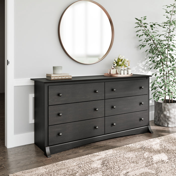 Commode verticale Jade à 6 tiroirs - noir délavé
