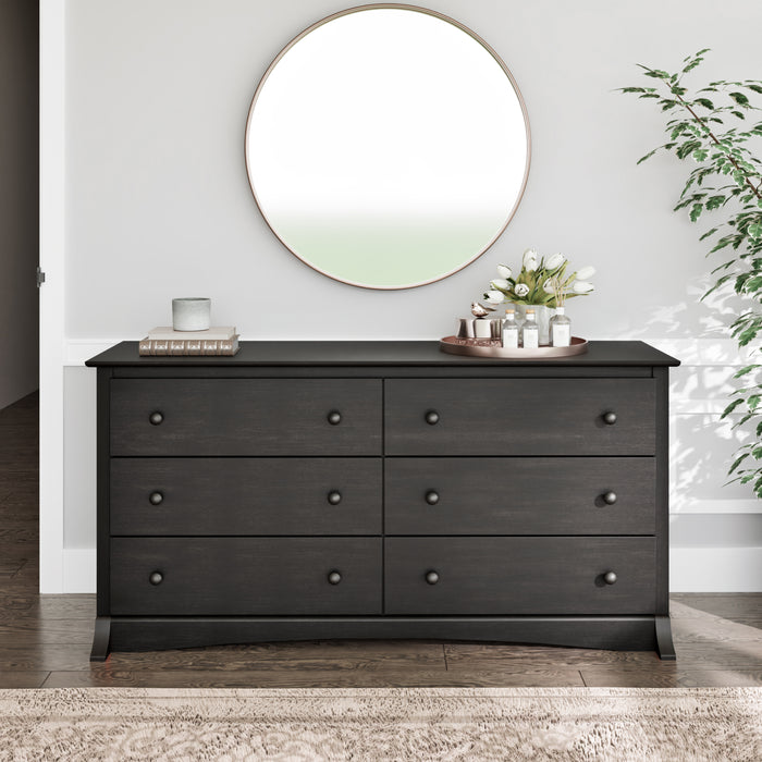 Commode verticale Jade à 6 tiroirs - noir délavé