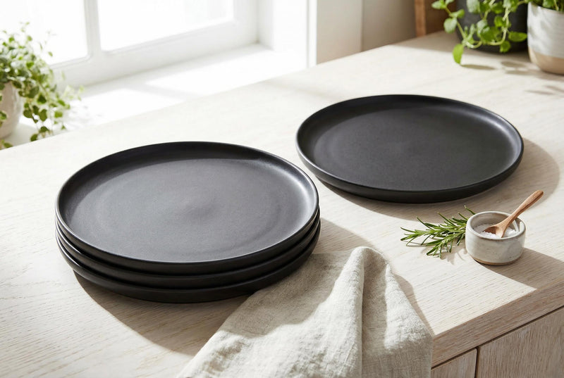 Ensemble de 4 Grandes Assiettes Lisbon en Gres