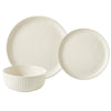 H2K Sesame 12-Piece Embossed Stoneware Dinnerware Set | Ensemble de Vaisselle H2K Sesame 12 Morceaux en Gres Texture