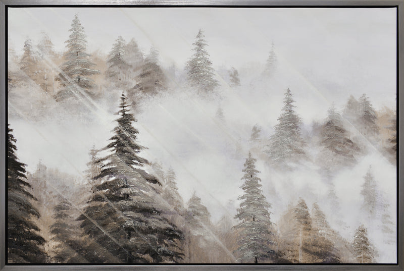 Peinture acrylique encadrée « Tree Line » - 31,5 po x 47,5 po