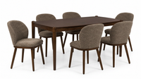  Ensemble de salle à manger Ivy 7 pièces avec table de 60 po (L) et 6 chaises - brun