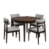 Ensemble de salle à manger Ivy 5 pièces avec table ronde de 42 po (L) et 4 chaises Ren - brun et beige