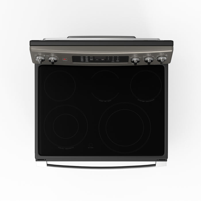 Cuisinière électrique GE de 5 pi³ avec convection européenne véritable et friture à air - ardoise - JCB840ETES