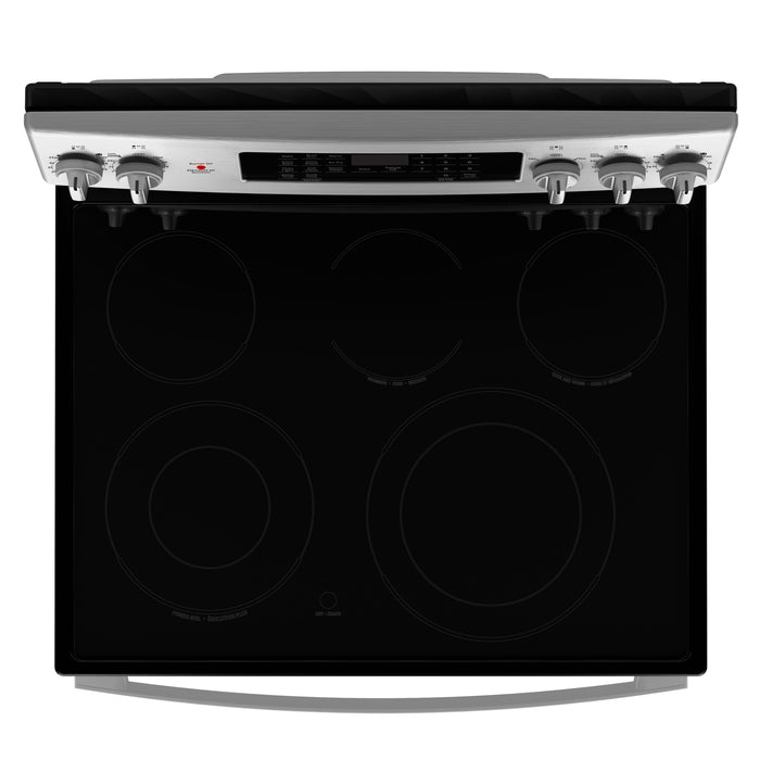 Cuisinière électrique GE de 5 pi³ avec convection européenne véritable et friture à air - acier inoxydable - JCB840STSS