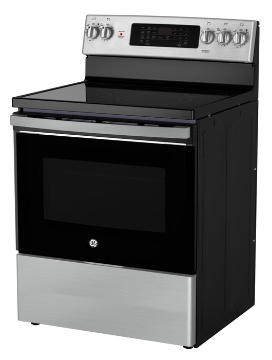 Cuisinière électrique GE de 5 pi³ avec convection européenne véritable et friture à air - acier inoxydable - JCB840STSS