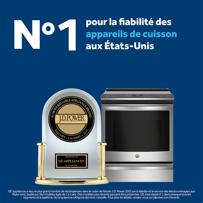 Cuisinière à gaz GE de 4,8 pi³ avec brûleur à mijotage précis et brûleur scellé sur la surface de cuisson - blanche - JCGBS60DEKWW