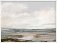 Toile décorative encadrée « Ocean » avec fioritures apposées à la main - 32 po x 42 po