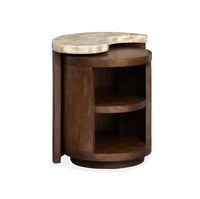 Table de bout Jenkins de 21,5 po avec dessus en placages de pierre - terre d’ombre brûlée