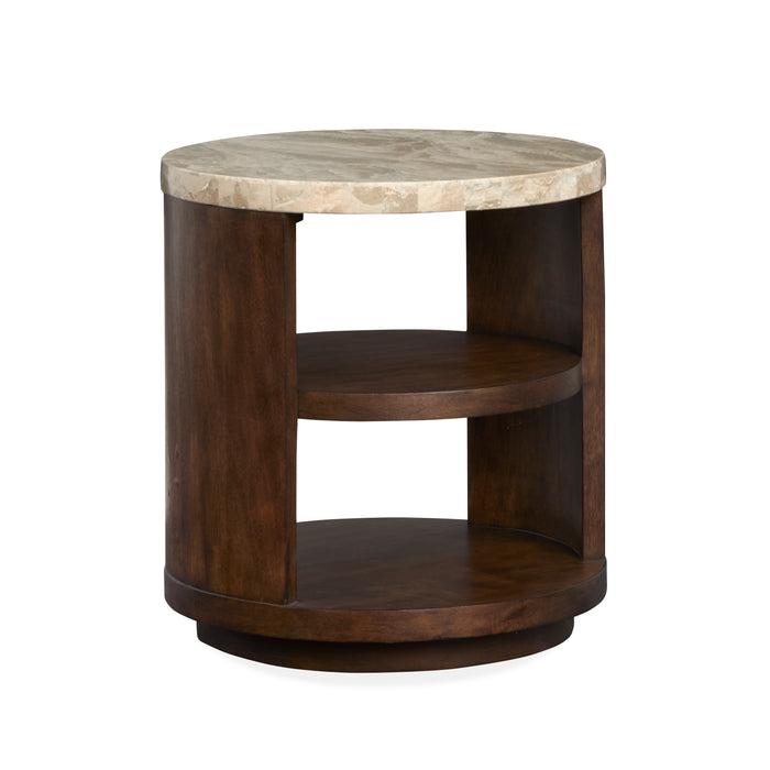 Table de bout Jenkins de 22 po avec rangement - terre d’ombre brûlée 