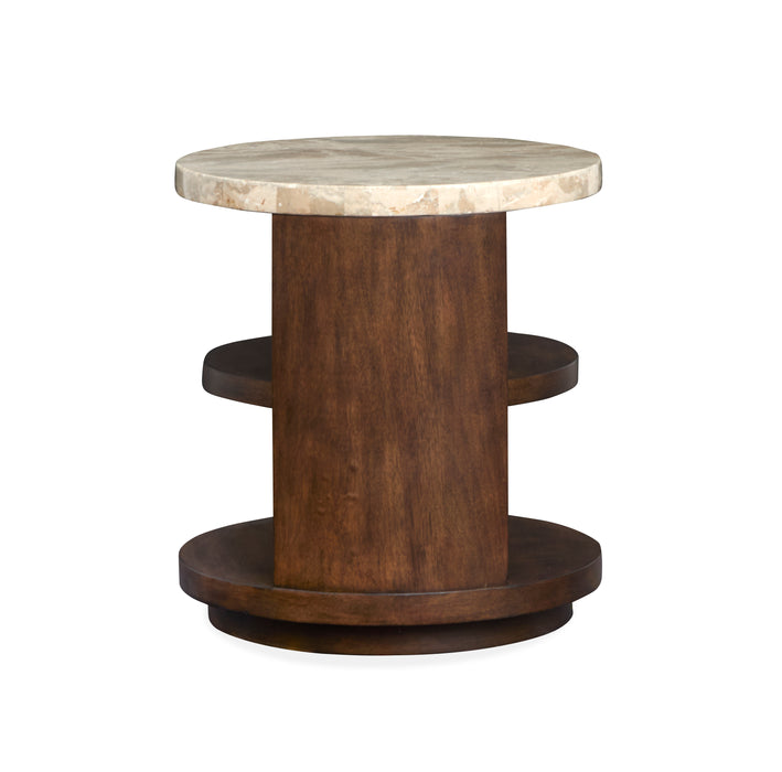 Table de bout Jenkins de 22 po avec rangement - terre d’ombre brûlée 