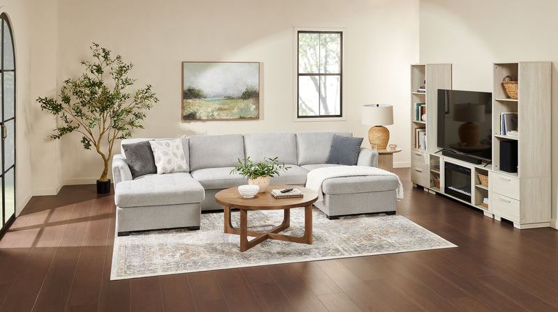 Sofa sectionnel Vault 3 pièces avec causeuse-lit et deux fauteuils longs de rangement - gris