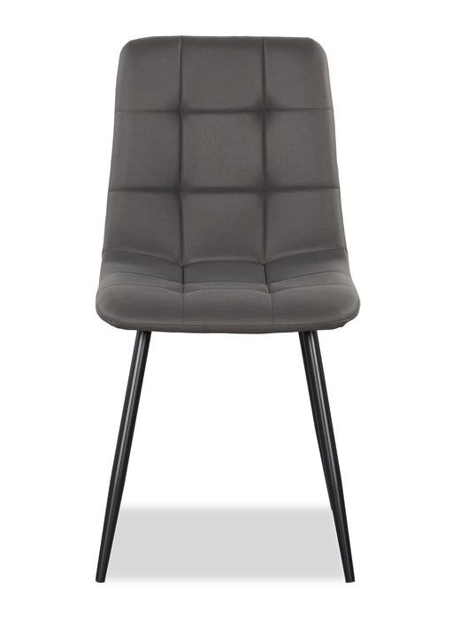 Chaise de salle à manger Arlo en métal avec siège et dossier coussinés capitonnés en tissu - anthracite