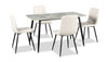 Ensemble de salle à manger Arlo 5 pièces en pierre frittée et métal avec table de 55 po (L) et 4 chaises grises - gris et noir