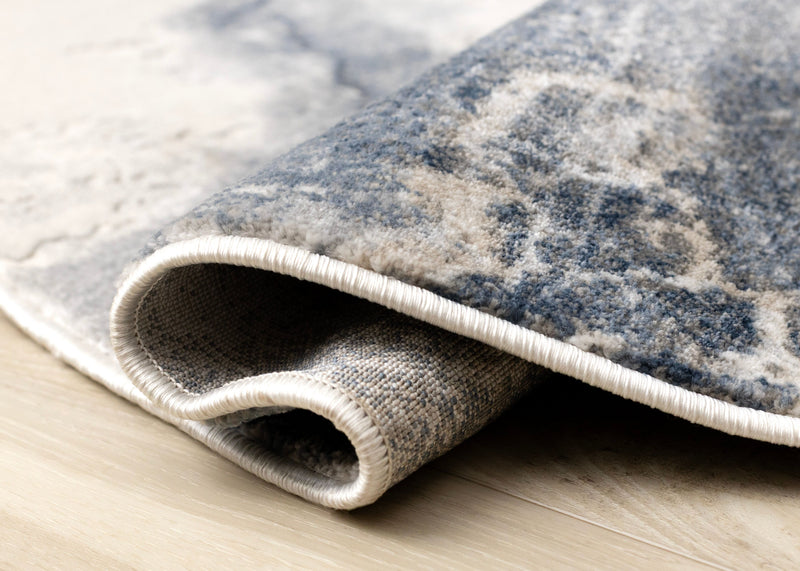 Carpette ronde Asel bleue - 7 pi x 7 pi