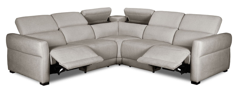 Sofa sectionnel à inclinaison électrique Aspen de Cindy Crawford Home 3 pièces avec appuie-têtes électriques et port USB - argenté
