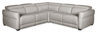 Sofa sectionnel à inclinaison électrique Aspen de Cindy Crawford Home 3 pièces avec appuie-têtes électriques et port USB - argenté