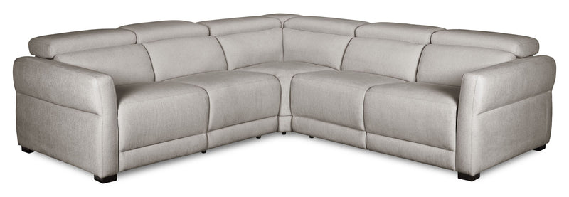 Sofa sectionnel à inclinaison électrique Aspen de Cindy Crawford Home 3 pièces avec appuie-têtes électriques et port USB - argenté