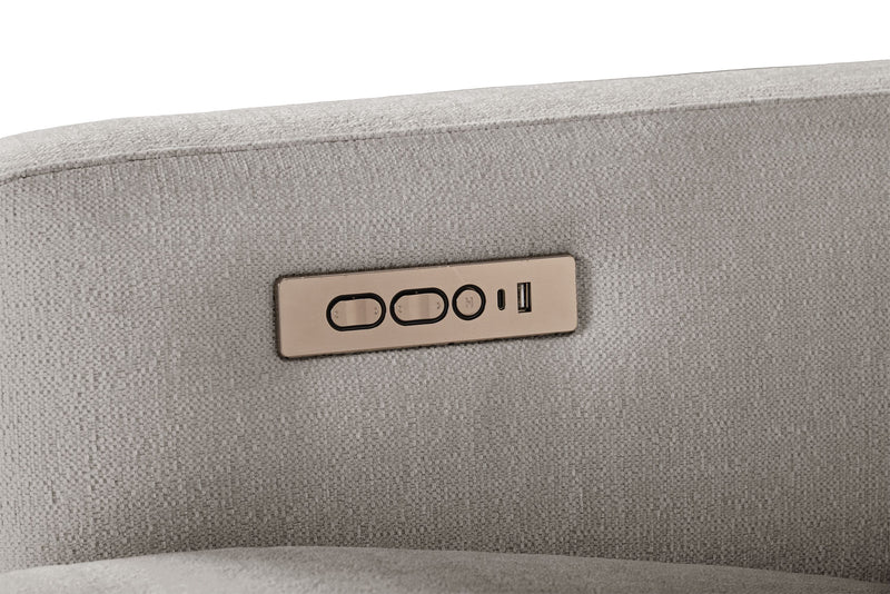 Sofa sectionnel à inclinaison électrique Aspen de Cindy Crawford Home 4 pièces avec fauteuil sans inclinable - argenté