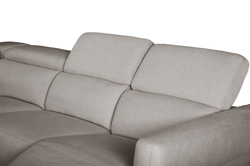 Sofa sectionnel à inclinaison électrique Aspen de Cindy Crawford Home 3 pièces avec appuie-têtes électriques et port USB - argenté