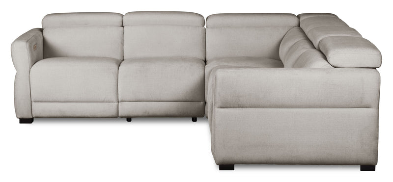 Sofa sectionnel à inclinaison électrique Aspen de Cindy Crawford Home 3 pièces avec appuie-têtes électriques et port USB - argenté